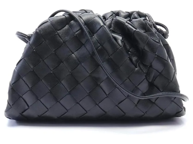 Borsa a spalla in pelle Mini Pouch di Bottega Veneta Nero