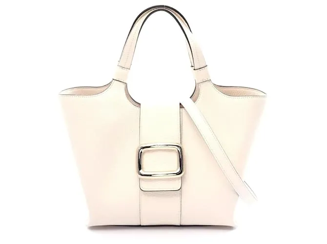 Roger Vivier Viv Shock Mini Borsa in Pelle Bianco