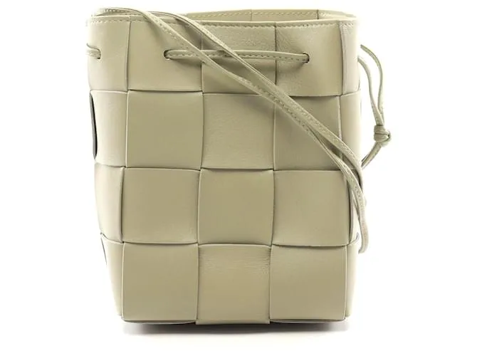 Borsa a spalla in pelle Small Cassette di Bottega Veneta Verde