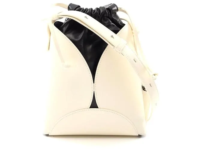 Borsa a spalla in pelle Jil Sander Curve Small Bianco