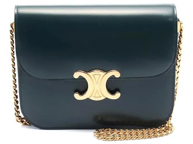 Céline Borsa a spalla in pelle Celine Medium College verde