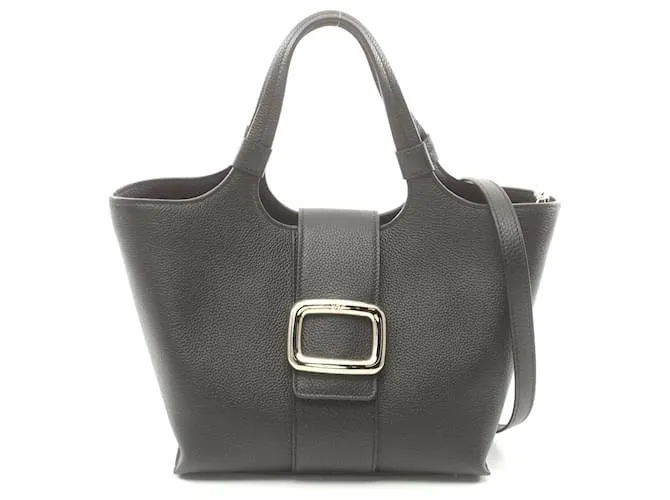 Roger Vivier Viv Shock Mini Borsa in Pelle Nero