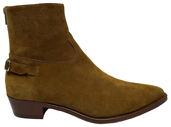 Céline Stivaletti Celine Jacno in suede marrone Rosso