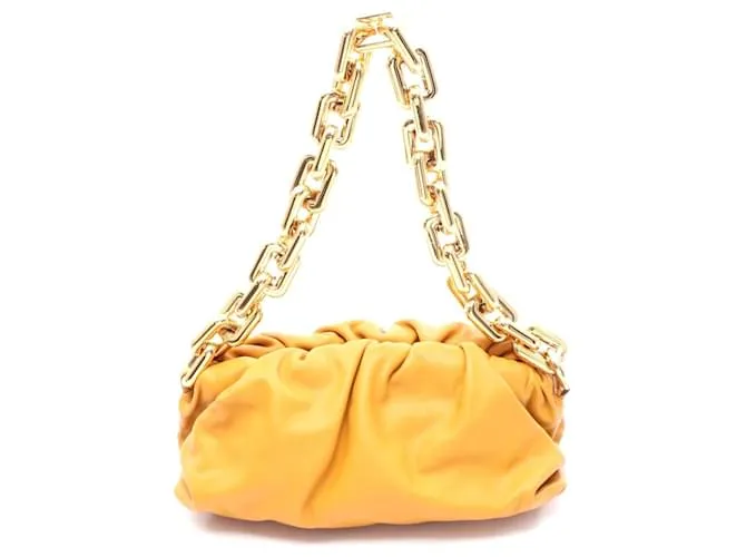 Borsa a spalla in pelle Bottega Veneta con catena Marrone