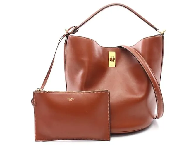 Céline Borsa a secchiello in pelle Celine 16 marrone