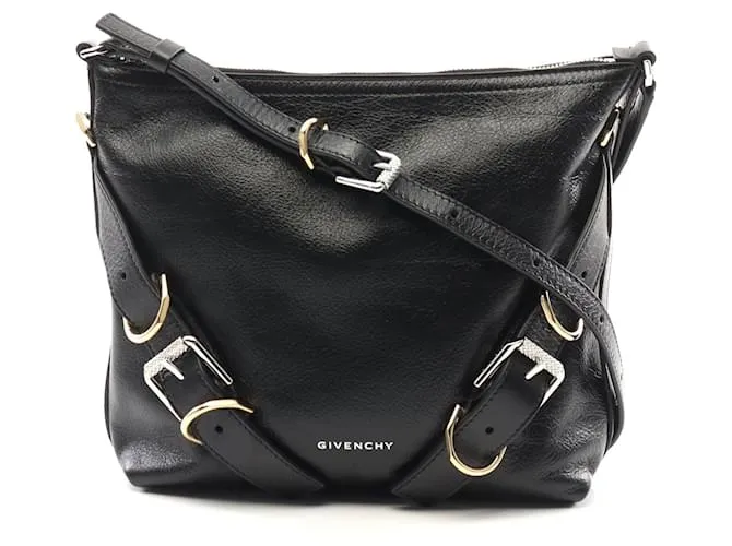 Borsa a spalla in pelle Givenchy VOYOU nera Nero