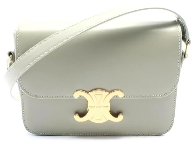 Céline Borsa a spalla in pelle Triomphe Teen di Celine verde