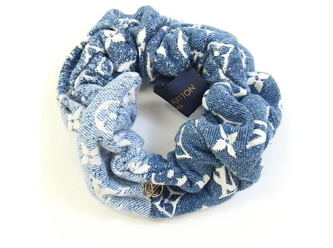 Scrunchie in cotone blu Louis Vuitton