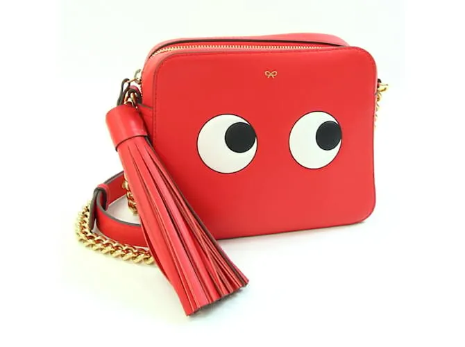 Borsa a spalla in pelle rossa Anya Hindmarch Rosso
