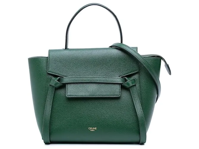 Céline Belt bag in pelle di vitello nano grana Celine Green Verde