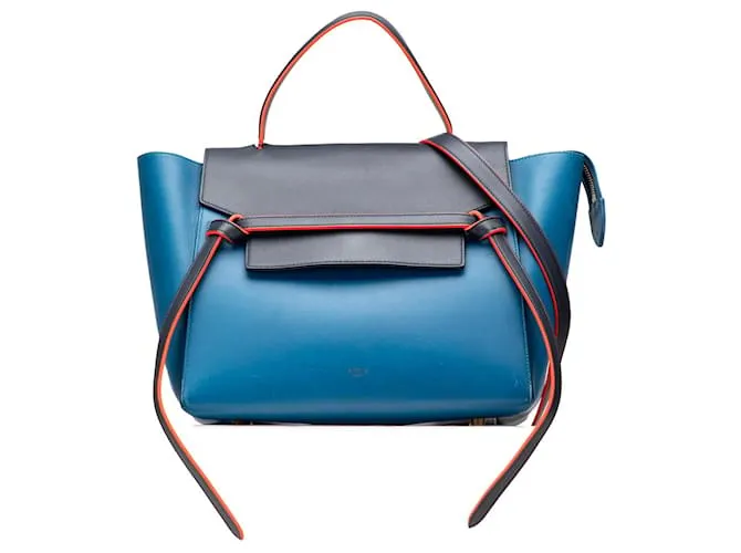 Céline Borsa a cintura mini tricolore in pelle di vitello liscia Celine Blue