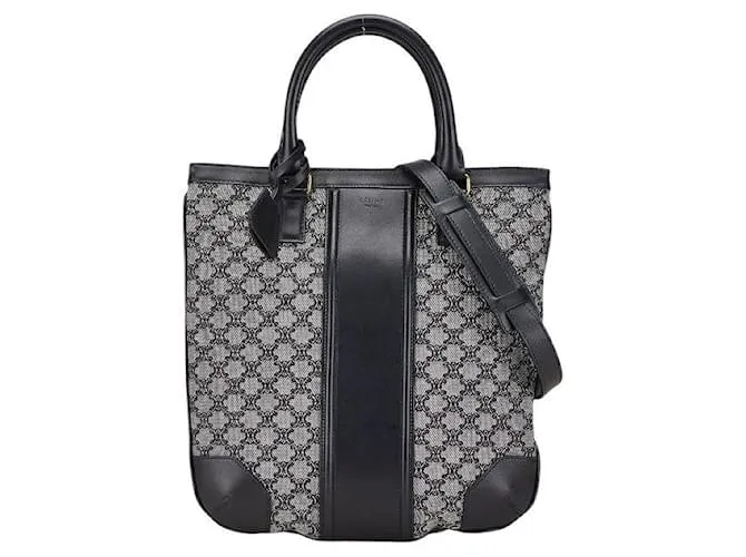 Céline Borsa 2 in 1 in tela e pelle Celine Macadam Blu