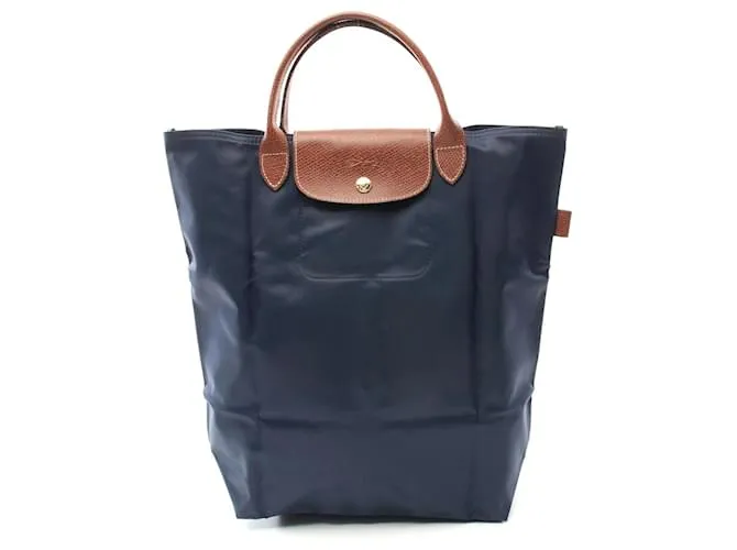 Borsa Tote M Le Pliage Original in nylon e pelle Longchamp Blu