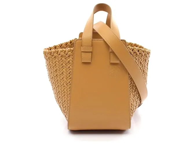 Borsa a mano compatta Hammock in pelle Loewe marrone