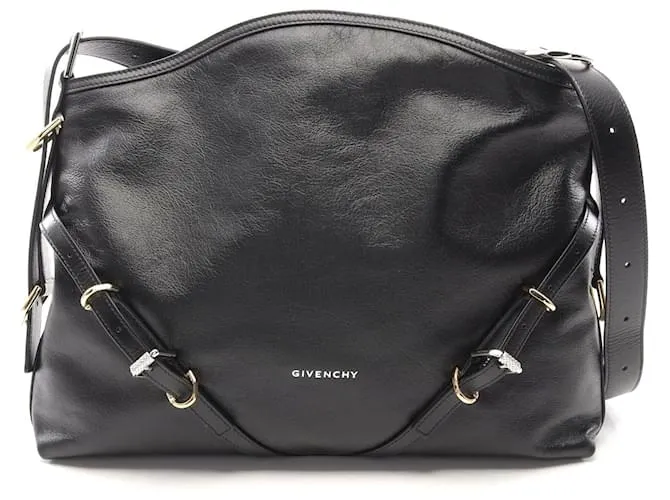 Borsa a spalla media in pelle Givenchy VOYOU Nero