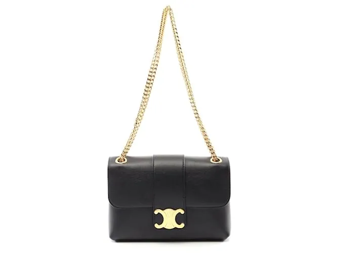 Céline Borsa a spalla in pelle media Celine nera Nero