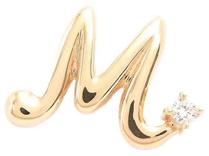 Spilla Tasaki Initial M Au750 D'oro Metallico
