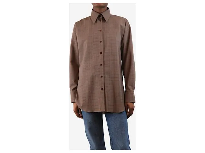 Acne Camicia a quadri marrone di peso medio - taglia UK 6