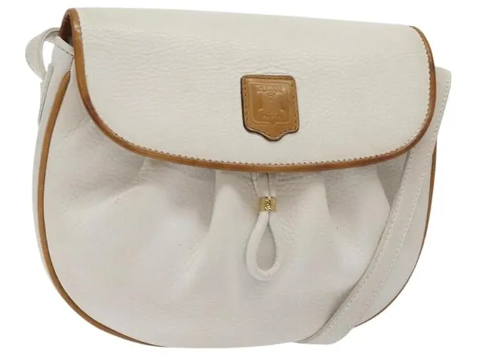 Céline Borsa a spalla CELINE in pelle bianca e oro Auth BA2986 Bianco D'oro