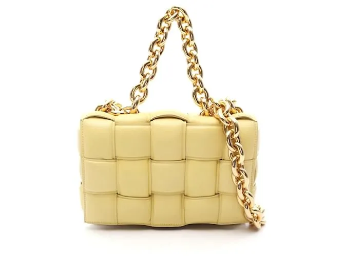 Borsa a Spalla Chain Cassette di Bottega Veneta Giallo