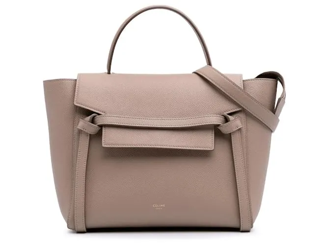 Céline Belt bag in pelle di vitello micrograna Celine Brown Marrone Carne