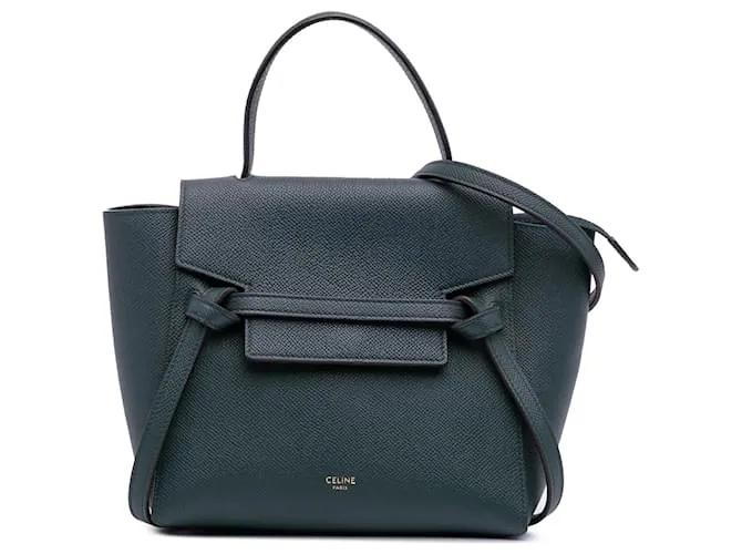 Céline Belt bag in pelle di vitello grana nano Celine Green Verde Verde scuro