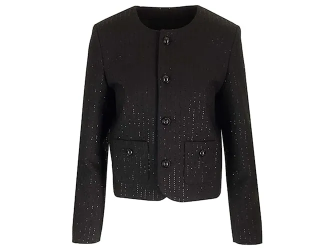 Céline Giacca dettagliata con paillettes Celine Chelsea Nero
