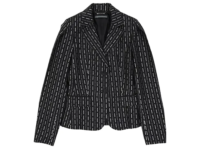 Giacca in lana con logo Alberta Ferretti Nero