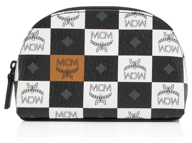 Borsa cosmetica MCM Checkerboard Visetos Nero