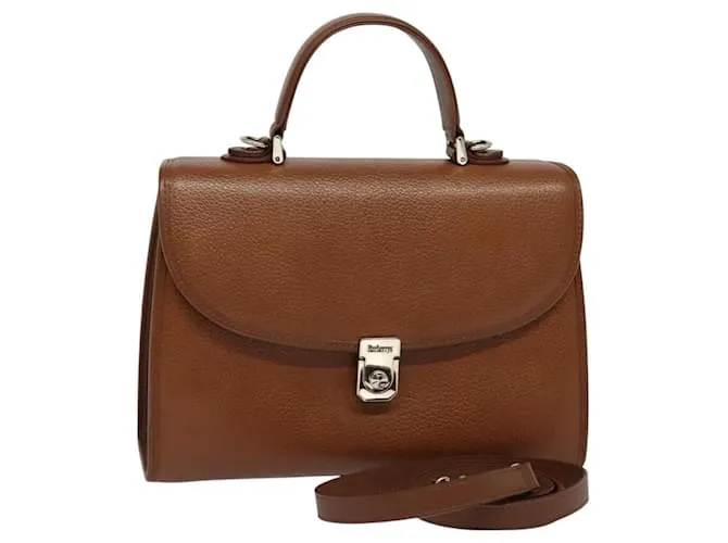Autre Marque Borsa a mano Burberrys in pelle 2 vie marrone oro Auth BA3086 D'oro