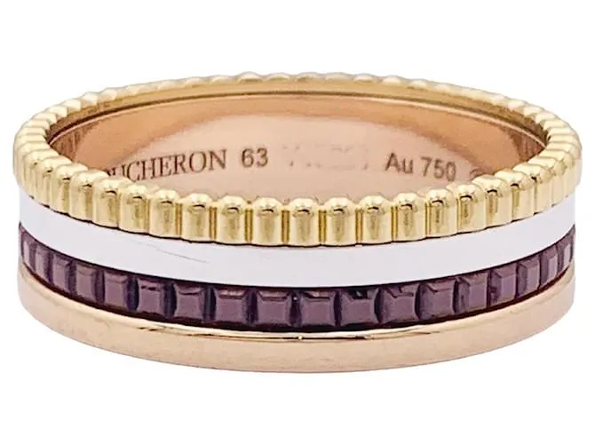 Anello Boucheron, 'Quatre Classique Small', in oro rosa, bianco e giallo.
