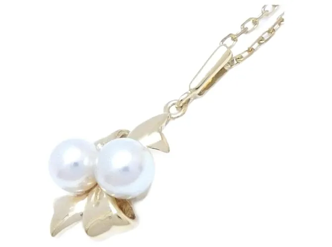 Collana di Perle Mikimoto con Nastro K18YG D'oro