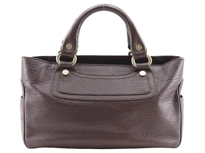 Céline Borsa a mano Boogie in pelle Celine Marrone Marrone scuro