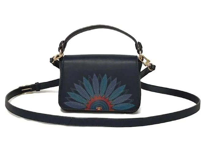Borsa in pelle di vitello Lilium Tory Burch Blu
