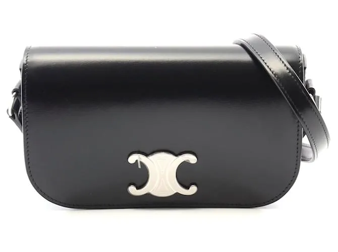 Céline Borsa a spalla in pelle Triomphe di Celine nera Nero