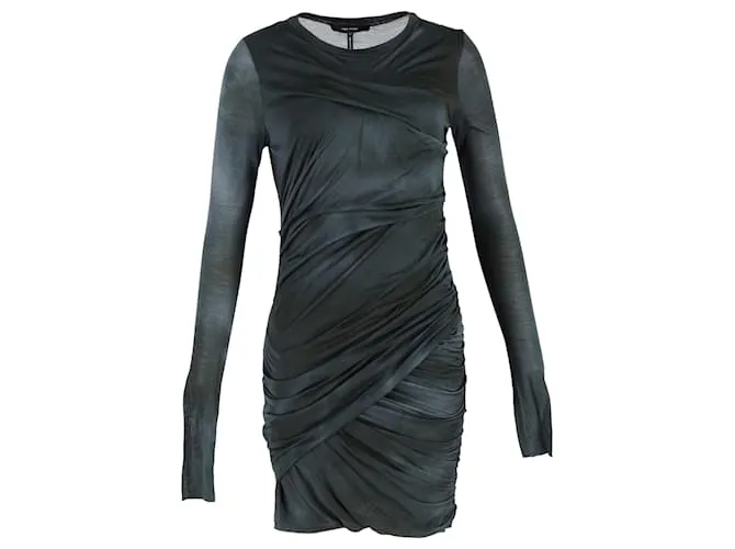 Abito mini drappeggiato Isabel Marant in seta grigia Grigio