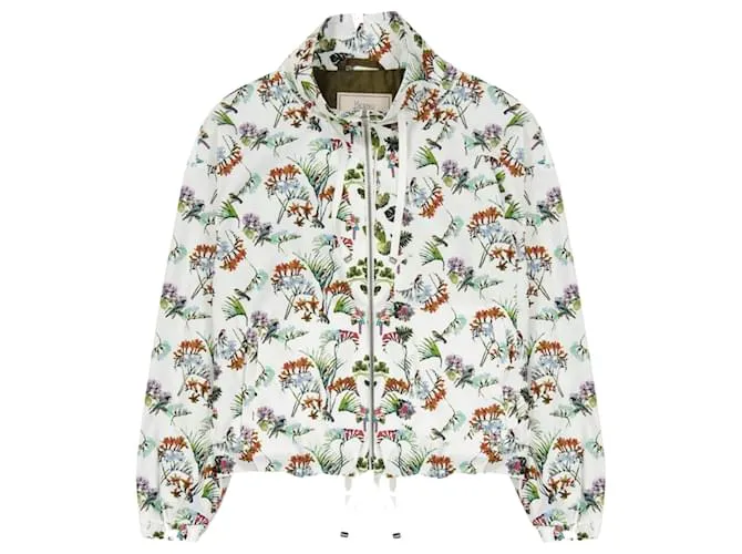 Giacca bomber con stampa floreale Herno Bianco