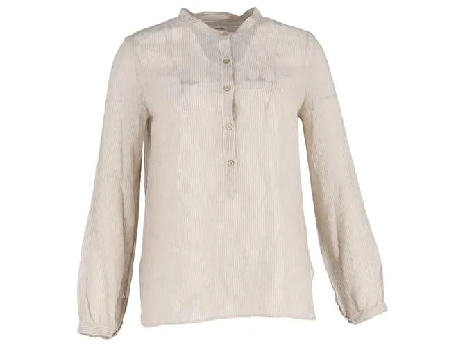 Blusa a righe con bottoni Isabel Marant Étoile in cotone crema Bianco