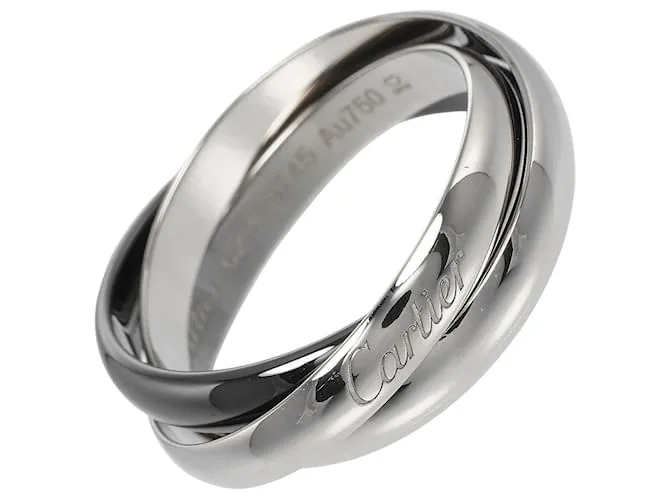 Anello Cartier Trinity Au750 in oro bianco ceramico misura 22 Argento Metallico
