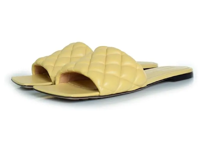 Sandali lido in pelle gialla Bottega Veneta Giallo