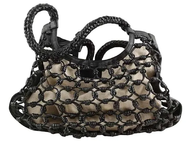 Antik Batik Borsa a mano in pelle nera Nero