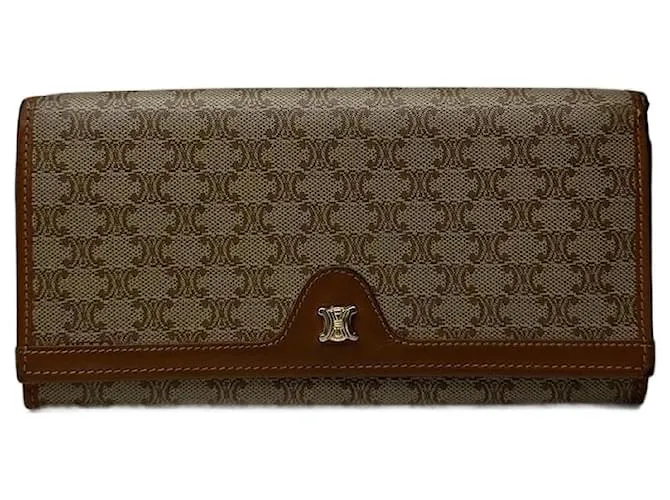 Céline Portafoglio in pelle monogramma vintage Celine beige