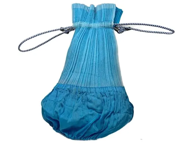 Borsa plissettata vintage Issey Miyake blu