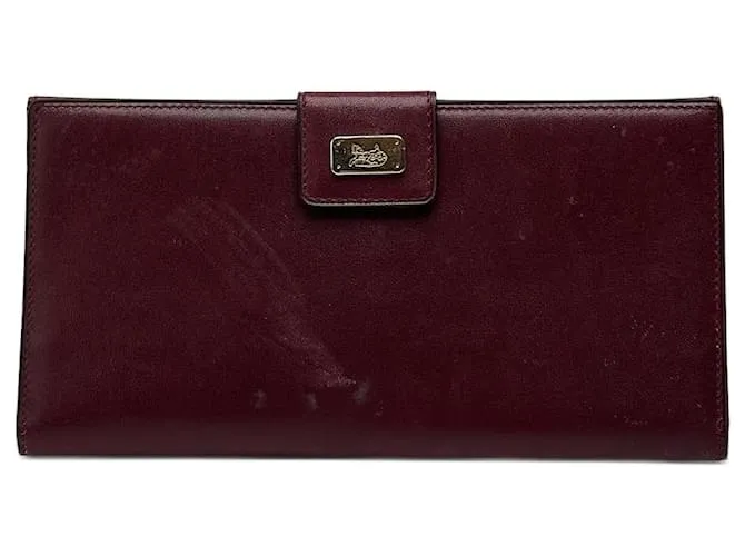 Céline Portafoglio in pelle vintage Celine Paris bordeaux Bordò