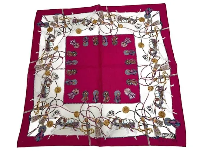 Céline Foulard in seta vintage Celine rosso e bianco