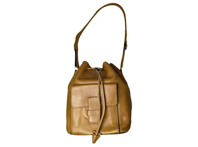 Céline Borsa a secchiello in pelle cammello Celine