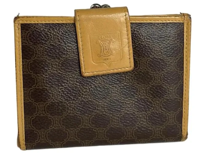 Céline Portafoglio in pelle marrone Celine Triomphe