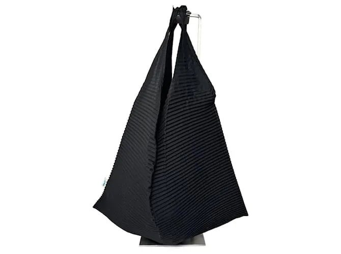 Borsa plissettata Issey Miyake vintage nera Nero