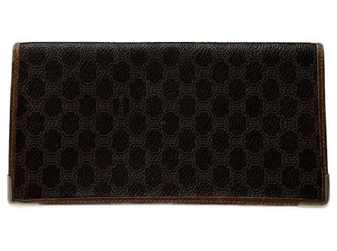 Céline Portacarte in pelle monogramma Celine Paris vintage marrone