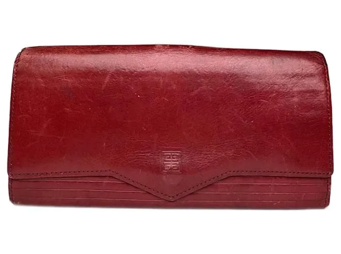 Portafoglio in pelle vintage Givenchy rosso